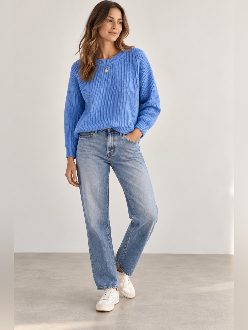 Marine Layer Oversized Wool Alpaca Blend Sweater Blue Size Small